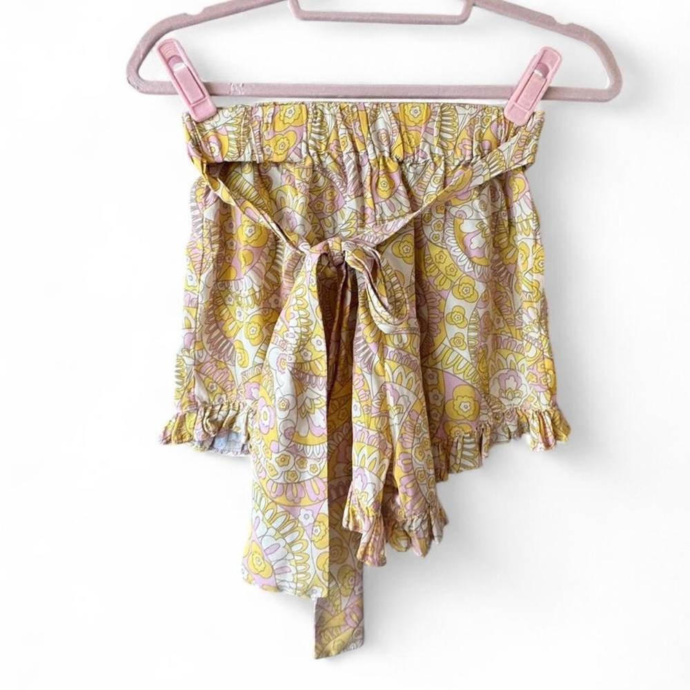 Palomablue Pull On Pattern Shorts With Tie Detail XS‎